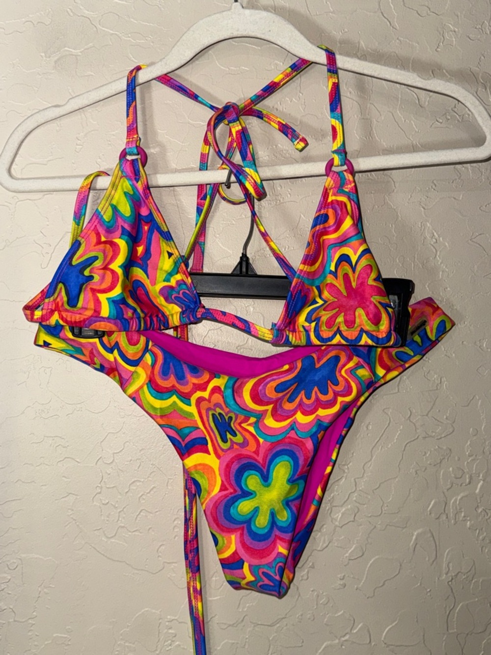 Blackbough triangle wrap top cheeky bikini top size medium bottom size large